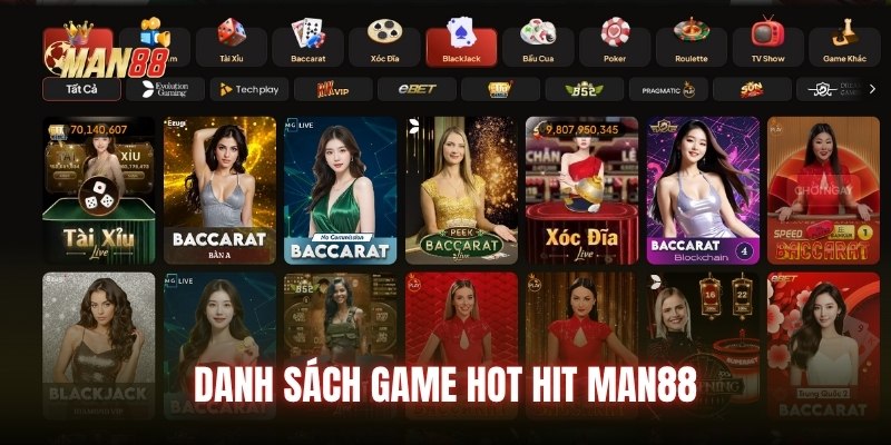Danh sách game hay Man88