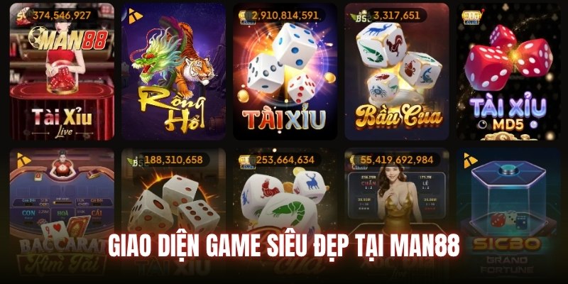 Giao diện đen Man88 chi tiết và đẹp
